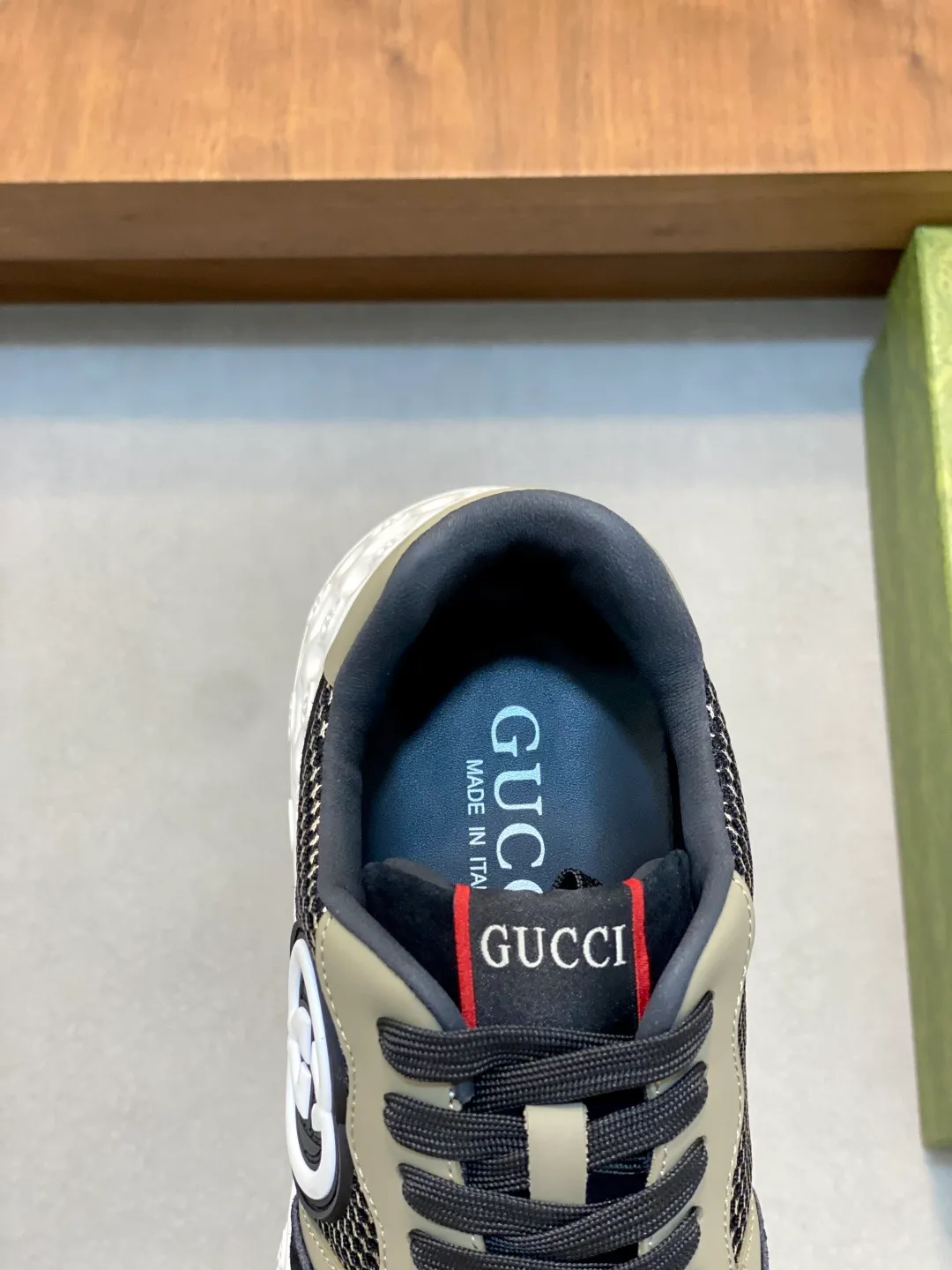 Men's shoes 💰780 [Gucci] Gucci - High-end quality original order - Upper: Napa calfskin, pebbled calfskin, computer embroidered brand totem - Inner: water-dyed cowhide - Outsole: ultra-light TPU·rubber; two-color molded outsole -Super high quality control·Fine workmanship: highlighted (high-end·luxury·grade) -Size: 38-44 (38 45 can be customized)